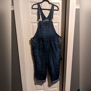 Denim overall crop length